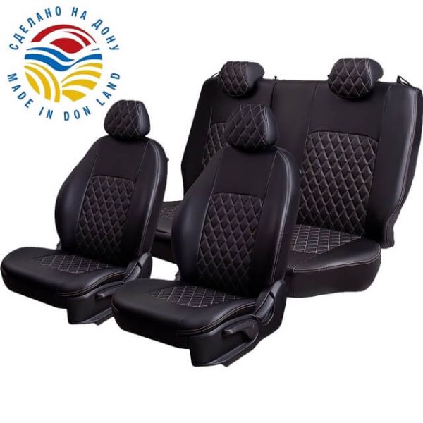 Чехлы Экокожа Турин Ромб на Chery Fora